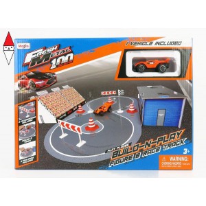1/43 MAISTO ACCESSORIES DIORAMA - SET BUILD RACE TRACK WITH CAR ORANGE GREY