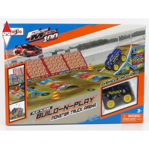 1/43 MAISTO ACCESSORIES DIORAMA - SET BUILD MONSTER TRUCK ARENA GREY BLUE